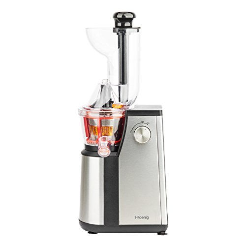 H.Koenig GSX18 - Licuadora para fruta y verdura de prensado en frio, extractor de jugos vertical, 400 W, 1 l .