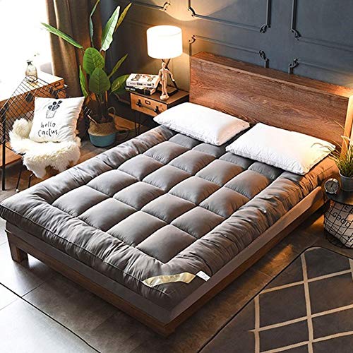 HM&DX Plegable Colchón Suelo Tatami, Grueso Acolchado Suave Antiescaras Colchón futon Dormir Mat para Dormitorio Alcoba -Gris 90x200cm(35x79inch)