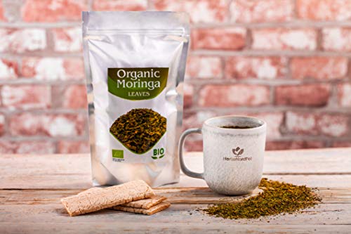 Hojas de Moringa Orgánica | Té de Hierbas Suelto | Bien Tamizado | Rica en Proteínas | Egipcio | 500G