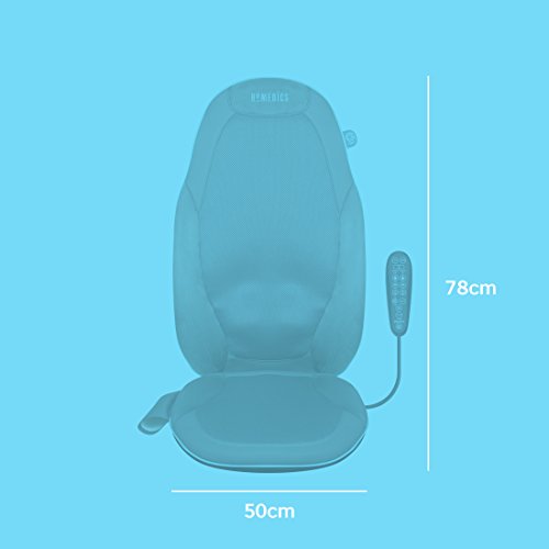 HoMedics Gel Asiento Masajeador para la Espalda y Hombros, Silla Eléctrica con Calor y Nodos Giratorios para Masajes Relajantes Shiatsu en tu Hogar, Intensidad Regulable por Control Remoto