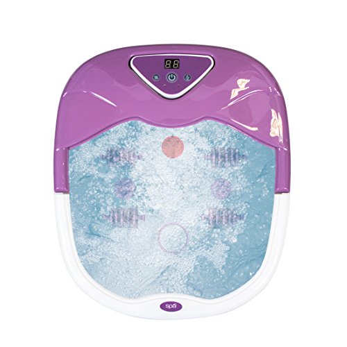 HoMedics Luxury Spa Hidromasajeador de Pies, Masajeador relajante con Pantalla LED, Control de Temperatura, Rodillos de Masaje Plantar, Compartimiento para Sales de Baño y Piedra Pómez