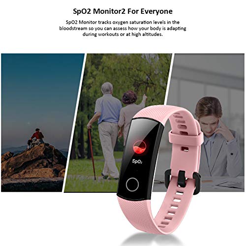 HONOR Band 5 Pulsera Actividad Inteligente Pulsera de Actividad con Pulsómetro Mujer Hombre Monitor de Actividad Deportiva Ritmo Cardíaco Impermeable IP68 Reloj Fitness con Podómetro, Rose