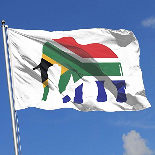 huatongxin Demonstration Bandera,Decorative Bandera del jardíns,Outdoor Military Bandera,Home Bandera,Commemorative Bandera, 3X5 Ft American Bandera,Elephant South Africa Bandera