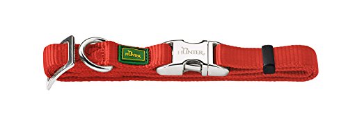 HUNTER - Collar de Nylon básico Modelo ALU-Strong Vario para Perro (M/Rojo)