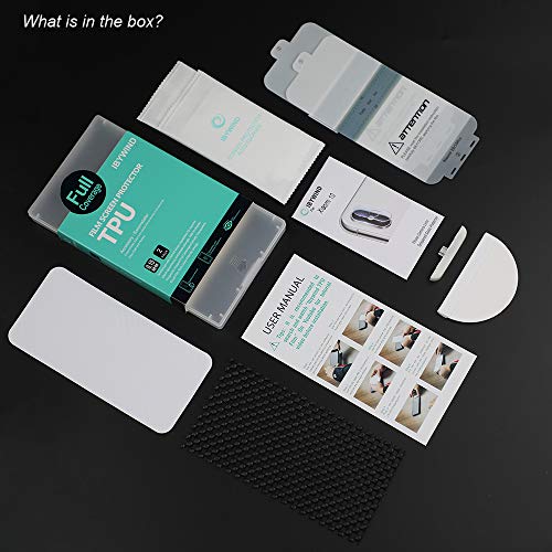 Ibywind [2 Piezas],Protector de pantalla de hidrogel para Xiaomi Mi 10 / Mi 10 Pro,Protector de Lente de Cámara,Atrás Pegatina Protectora Fibra de Carbono,[Admite la función de Huella Digital]