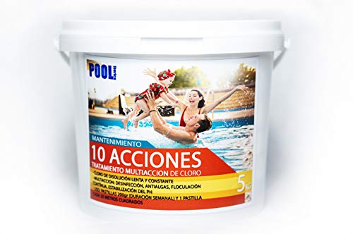 iFONT Cloro 10 acciones | Mantenimiento de Piscina | Tratamiento Multiacción | Formato 5 kg | POOLiberica