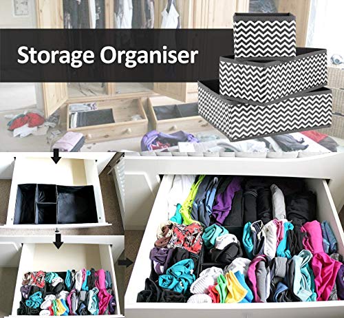 ilauke Organizadores de Cajones de Tela Oxford Duraderos Plegable, Cajas Divisorias de Armario para Organizar la Ropa Interior, Sujetadores, Calcetines y Pañuelos, 8 Cajas