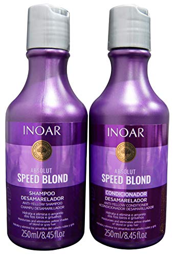 Inoar Dúo Speed Blond Champú y Acondicionador para Cabellos Rubios y Canosos - 1 Pack