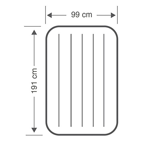 Intex - Colchón Hinchable Dura-Beam Standard Deluxe Single-High - 99 x 191 x 25 cm (64101), única, inflable, pvc (93%), abs (1%), polyester (3%), rayon (3%)