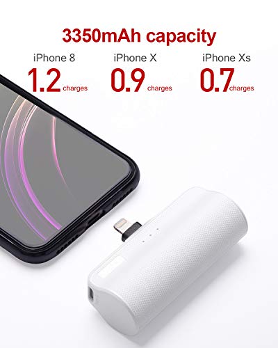 iWALK 3350mAh Móvil Portátil Batería Externa, Ultra-Ligera Power Pack Compacto Power Bank Cargador Compatible para iPhone 5 6 7 8 Plus X SE XS y así