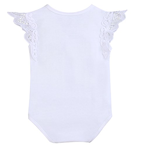 IWEMEK Bebé Niñas Primer Cumpleaños Princesa Unicornio Trajes de Fiesta 3pcs Conjunto de Mameluco + Bloomers de Tutú Rosa con Bowknot + Corona Diadema Carnaval Ceremonia Disfraz Sesión de Fotos