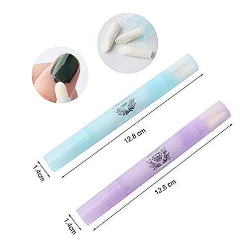 iwobi 2 pcs Pluma removedor de Esmalte de uñas, Nail Art Pen Corrector Gel Pluma correctora de manicura Plumas DIY