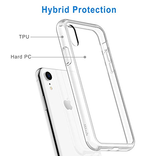 JETech Funda Compatible iPhone XR 6,1", Carcasa Absorción de Impacto, Transparente