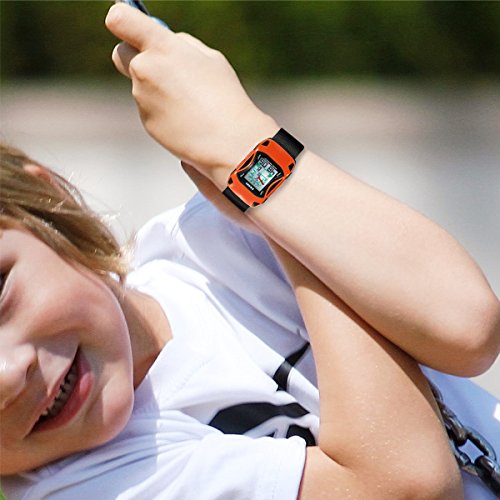 JewelryWe Relojes Deportivos para Niños Niñas Coche Reloj de Infantil de Dibujos Animados para Niños Reloj de Juguete, 5ATM A Prueba de Agua, Naranja