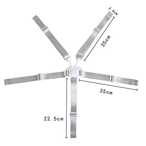 Jinlaili Arnes para Tronas de Bebe, Arnes Trona Bebe Universal, Reemplazo de Correas para Trona de 5 Puntos, Arnés Ajustable Correa de Seguridad para Bebé Cinturón para Trona/Cochecito/Buggy