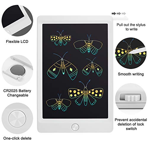 JOEAIS Tableta de Escritura LCD Color 8,5 Pulgadas Doodle Tabler de Escritura electrónica Tablero de Dibujo Digital Tableta de Dibujo gráfico Adecuado para niños, hogar, Escuela, Oficina (Blanco)