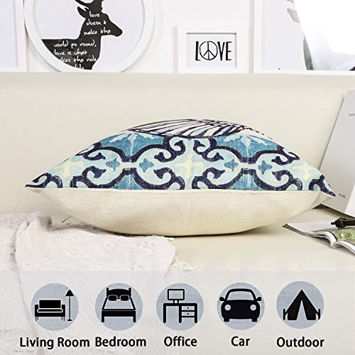 JOTOM Funda de Almohada,de Lino de algodón Suave sofá Funda de cojín del Coche decoración de la Cama en casa 45 x 45 cm, Juego de 6 (Animales Marinos)