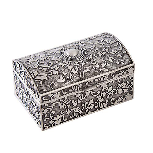 joyero, creativo retro princesa joyero metal exquisito tallado caja de almacenamiento de joyas tocador decoración regalo