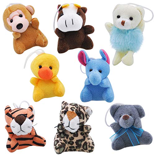 JOYIN 24pcs Mini Juguetes Granel Mini Peluches Colgantes Regalo para Infantiles Fiesta de Cumpleaños Niños Navidad favores Relleno Piñatas y Bolsas de Fiesta