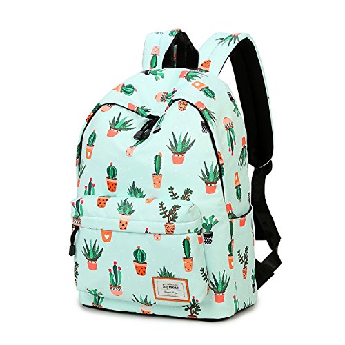 Joymoze Moderna Mochila de Ocio para Niñas Mochila Escolar para Adolescentes Mochila Bolso Estampado para Mujer Cactus