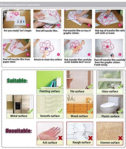 jtxqe Habitación Infantil Aventurera Flor Adesivo De Parede/Pegatinas De Pared 3D Adhesivos De Pared De PVC Pegatinas Pared Decorativas Dormio 43X76Cm