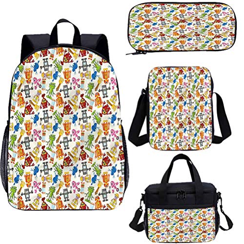 Juego de mochila para adolescentes de 17 pulgadas, juego de mochilas para niños, dibujos animados, para trabajo, escuela, viajes, picnic