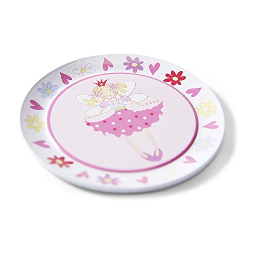 Juego de té de juguete de estaño y maletín con motivos de hadas de Lucy Locket - Vajilla infantil de 14 piezas de color rosa