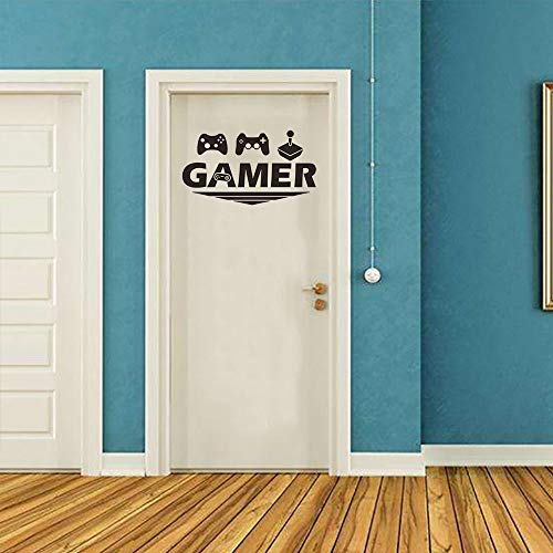 Jugador con Controlador La Pared Etiqueta, Pegatinas de Pared de Videojuegos, Gamer World Extraíble para Net Bar Living Rooms Dormitorio Playroom Paredes Decoración de Fondo