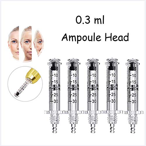 JYZ 35 PCS Aguja para Ampollas De Pluma De Gel Inyectable De Acido Hialuronico, 0.3 Ml Cabeza De Ampolla, Limpiador Facial Antienvejecimiento Pluma De Microinyeccion De Acido Hialuronico