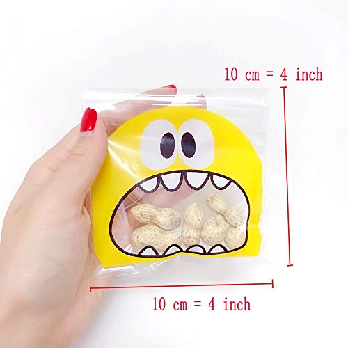 JZK 400 x Bolsa de Dulces Bolsas de Caramelos Bolsas Galletas plástico Transparente Autoadhesivas para Regalo Dulces Fiesta Navidad cumpleaños DIY Regalo Bolsa