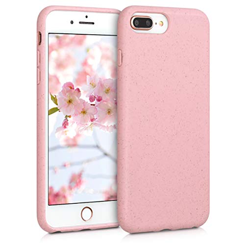 kalibri Funda Compatible con Apple iPhone 7 Plus / 8 Plus Carcasa Hecha de TPU y Trigo Natural ecológico - Rosa Palo