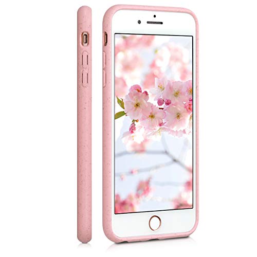 kalibri Funda Compatible con Apple iPhone 7 Plus / 8 Plus Carcasa Hecha de TPU y Trigo Natural ecológico - Rosa Palo