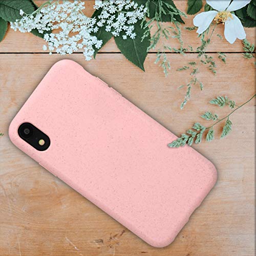 kalibri Funda Compatible con Apple iPhone XR Carcasa Hecha de TPU y Trigo Natural ecológico - Rosa Chicle