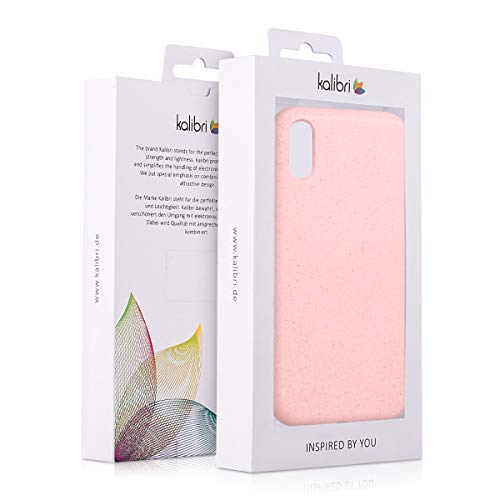 kalibri Funda Compatible con Apple iPhone XR Carcasa Hecha de TPU y Trigo Natural ecológico - Rosa Chicle