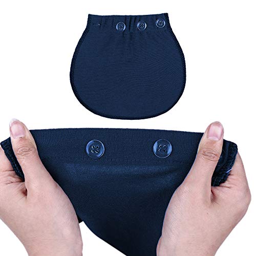 KANGYH Belly Band-Denim Extensor de Cintura/con botón de Metal para Jeans Hombre y Mujer Extensor de Cintura Pantalones de botón Jeans de Maternidad