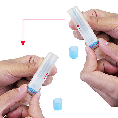 Kbnian 50pcs Envases de Colores para Lapiz Labial con Tapas Transparentes de Rosca, Tubos de Contenedores de Bálsamo Labial, Portátil, Pequeño, 5.5ml, DIY