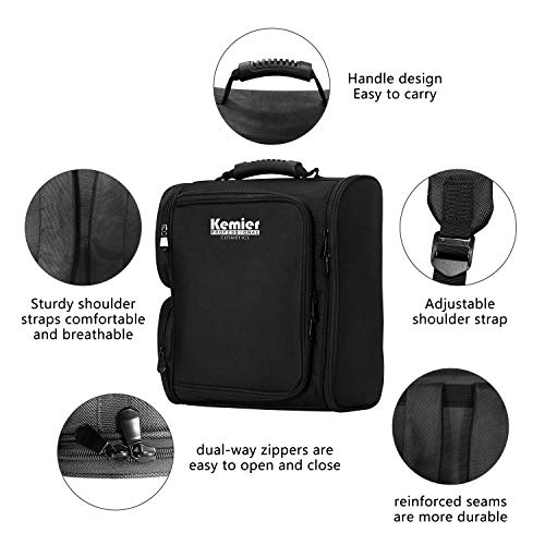 Kemier Professional Makeup Artist - Mochila con bolsas de almacenamiento transparentes para cosméticos, bolsa con forro térmico, color negro