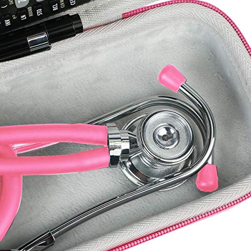 Khanka Duro Viaje Estuche Bolso Funda para estetoscopio 3M Littmann Classic Fonendoscopio (Rosado)