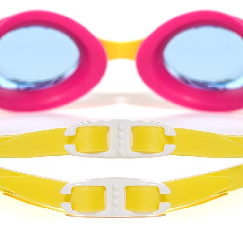 KidSwim - Gafas de natación para niños de 4 a 12 años, sin fugas, resistentes al agua, lentes antivaho y correa de silicona suave