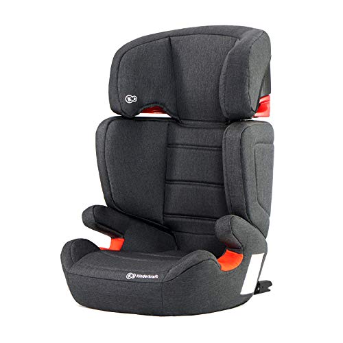 Kinderkraft Silla Coche Isofix JUNIOR FIX, Grupo 2/3, de 15 a 36 kg, Negro