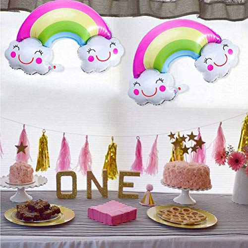 Kit de Artículos para Fiesta Cumpleaños Infantil Niña Unicornio - Vajilla Desechable Rosa y Decoración - Incluye Platos,Vasos,Mantel,Servilletas,Tenedores,Globos y Guirnalda - 16 Invitados