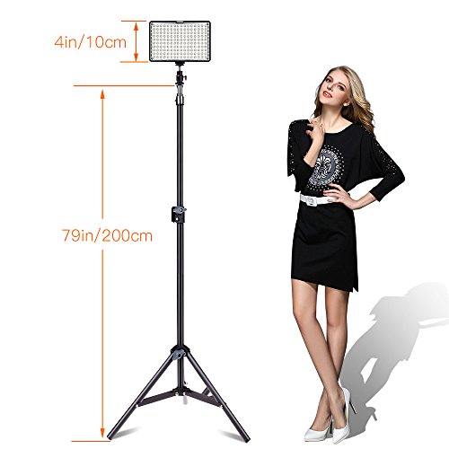 Kit de LED Iluminación,Yeeteem 160 Regulable Ultra High Power Panel Cámara Digital / Videocámara Video Light con Soporte de Luz de Estudio de 79 "Alto y 3200/ 5500K Kit de Luces Video