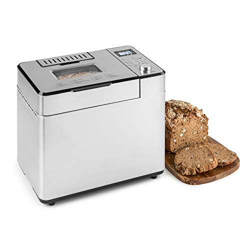 Klarstein Brotilde Family Breader - 14 programas, 3 niveles diferentes de dorado, 1h- función de calentamiento, temporizador 13h, pantalla LCD, sellado antiadherente, acero inoxidable