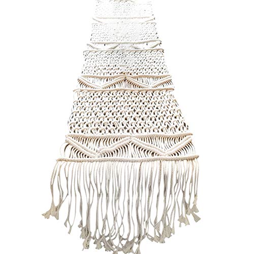 KLOP256 Camino Mesa Banquete Boda Comedor Adornos Decoración del hogar Cocina Tejida Banquete nórdico Vacaciones Macrame Borla Casa Campo navideña Hecha a Mano(Los 35x180cm)