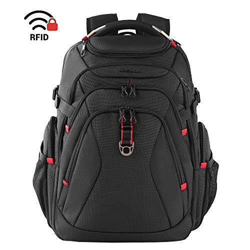 KROSER Mochila para Portátil de Viaje 17.3" XL Mochila para Computadora con Bolsillos RFID Hidrófugo Mochila Universitaria Negocio Elegante Grande Bolso para Portátil Escolar para Hombres/Mujeres