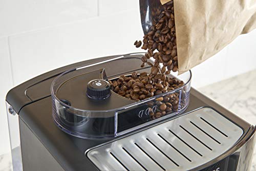 Krups Evidence Espresso EA8918 - Cafetera Superautomática 15 Bares, 15 Preajustes, Niveles de Intensidad, Molido Grano, Autolimpieza y Descalcificación e Incluye Jarra de Leche