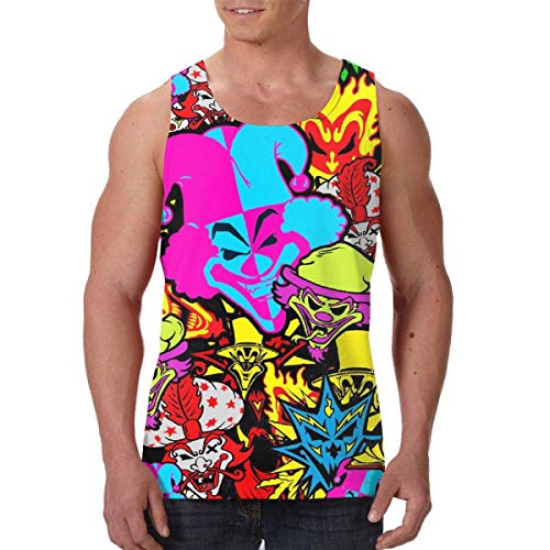 Ksiwre Camisetas de Tirantes,Men's Stringer Gym Tank Top Shirt Print Colorful Clown Crop Men's 3D Print Design Graphics Tees Sport Gym Shirt