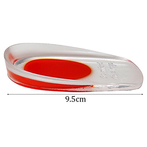 kuou - 2 pares de almohadillas de gel para elevar zapatos, almohadillas de elevación de elevador, 1,7 cm de inserción en talón, plantilla de gel para talón