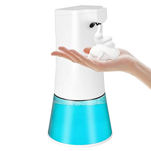 KUPVALON Dispensador de Jabón Automático Sin Contacto Sensor de Movimiento por Infrarrojos Dispensador Jabón Líquido Impermeable para Cocina o Baño - Blanco/350ML