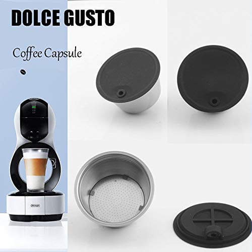 Kurphy Metal Rusable Coffee Capsule Filtro de Acero Inoxidable para Dolce Gusto EDG Lumio Recargable Filtro Gotero Tamper